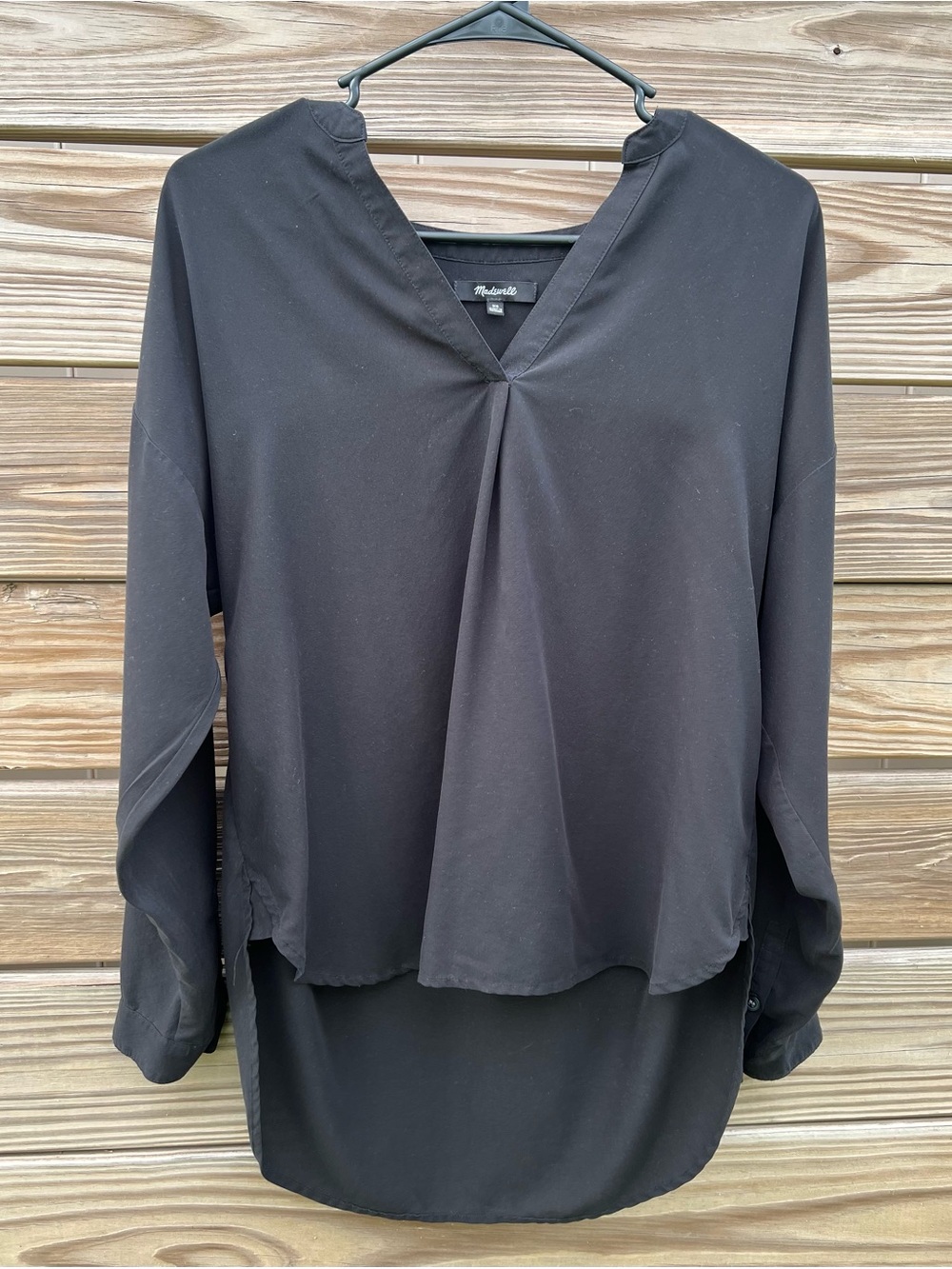 Madewell Black V-Neck Long Sleeve Tunic Top Blouse Women’s Size XS